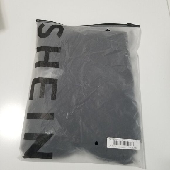 NEW SHEIN Frenchy High Waist Fold Pleated Wide Leg Pants Color Black Size L - Picture 4 of 5